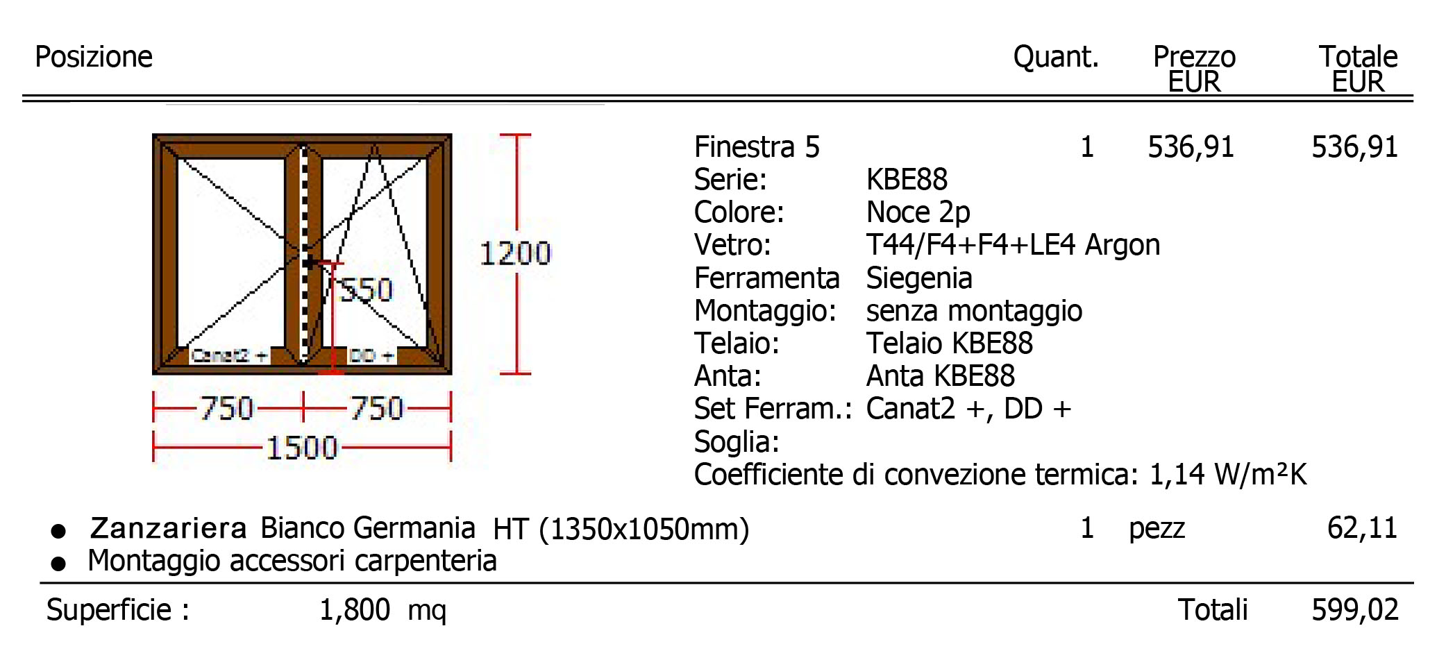 Finestre pvc prezzi a partire da 80 euro/mq iva inclusa Listino prezzi vetro basso emissivo